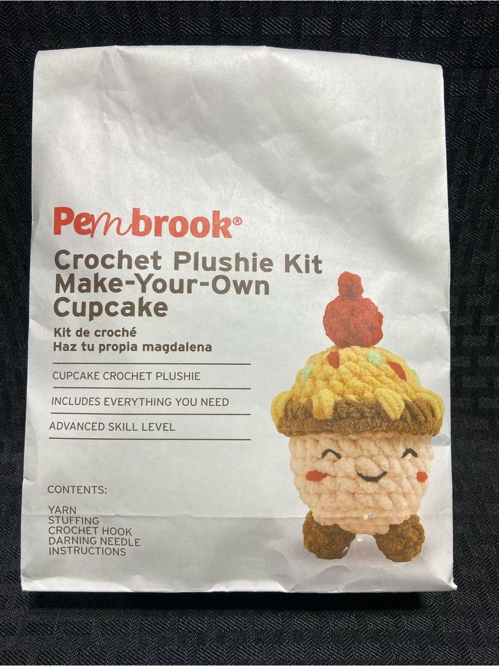Pembrook Make-Your-Own Cupcake Crochet Plushie Kit - Yellow